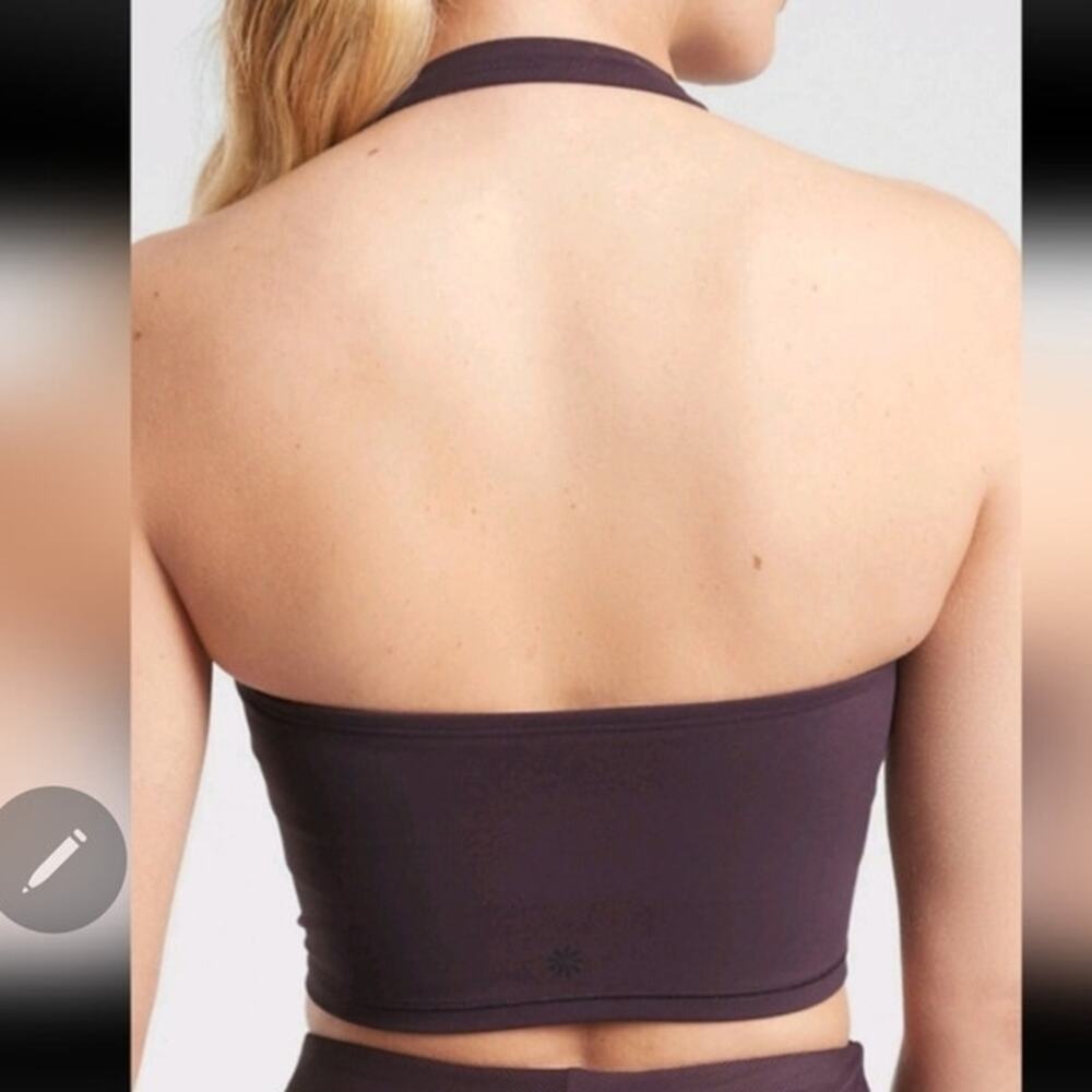 ATHLETA Purple Halter Crop Top Sports Bra size Midium - Picture 9 of 9